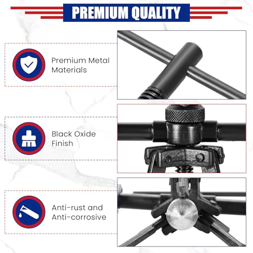 NYXOVA 3 Jaw Bearing Puller, Manual Internal Puller 3 Jaw Bearing Puller Set Extractor Wheel Bearing Puller Tool for Car SUV Motorcycle Motorbike