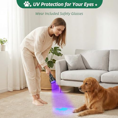 ESCO LITE Black Light for Pet Urine Detection UV Flashlight 395nm Pet Urine Detector Light for Cat Pee and Dog Stains Carpets Floors - size: 51 LED