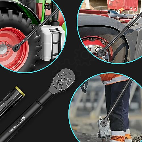 ANPUDS 1-Inch Click Torque Wrench, 200-1200 Ft-Lb/271-1626 Nm, Heavy Duty | ±3% Accuracy, 48-Tooth Quick Release, Cr-V Steel, Dual-Direction, for Mining Truck, Marine, Oil Field & Wind Turbine - size: 200-1200 ft-lb / 271-1626 Nm