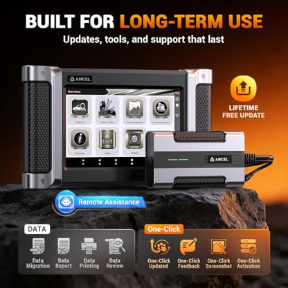 ANCEL HD8000 Heavy Duty Truck Diagnostic Scanner, Advanced Diesel Scanner with DPF Regen, Idle & Speed Limit Adjustment, Full-System ECU Diagnostics, Lifetime Free Updates - style: HD8000