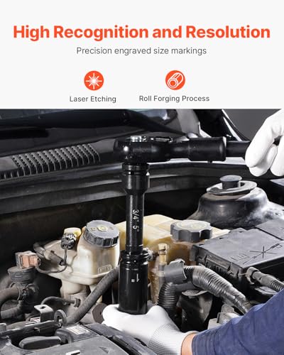VEVOR Impact Socket Set 3/4 Inches 22 Piece Deep Impact Sockets, 6-Point Sockets, Rugged Construction, CR-V Drive Socket Set Impact SAE 13/16 inch - 2 inch, Includes Carrying Case and Ratchet Handle - style: 3/4" 22PCS