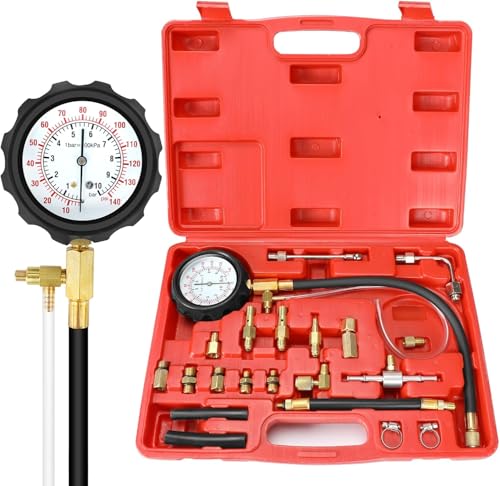 BETOOLL 0-140PSI Fuel Injector Injection Pump Pressure Tester Gauge Kit Car Tools (Master) - size: Master