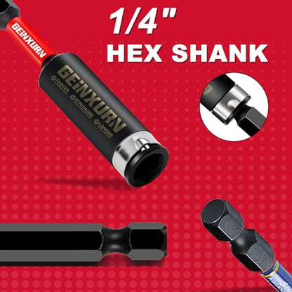 Geinxurn 3Inches Impact Magnetic Screwdriver Bit Holders, 8PACK Extension Socket Drill Bit Holder S2 Alloy Steel Hex Shank Quick-Change Drill Bit Guide - style: 3INCHES -Bit Holder-8PCS