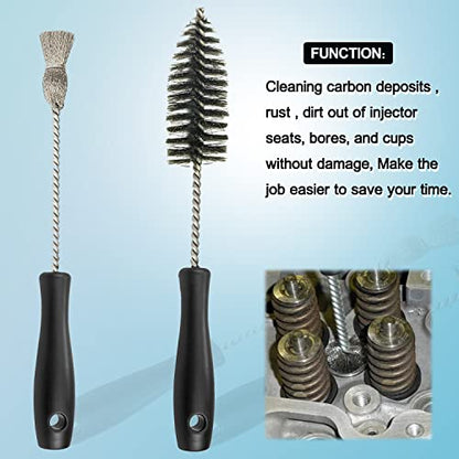Injector Seat Cleaning Brush Kit for Ford CAT Navistar Diesel Engines | Removes carbon from injector seats for better sealing and prevents leaks during diesel injector service