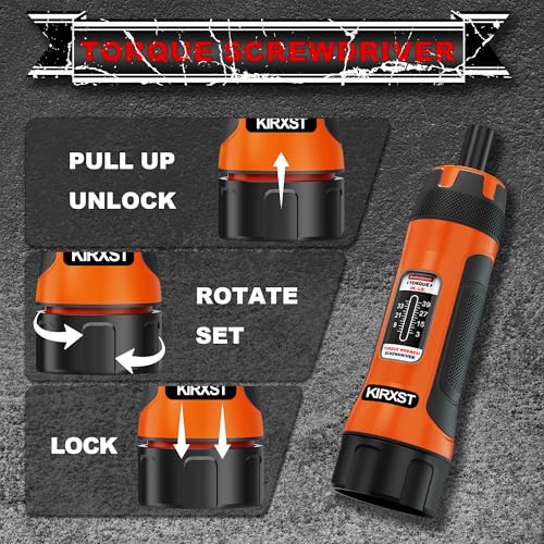 31 PCS 1/4" Drive Torque Screwdriver, 3-39 Inch Pounds Torque Screwdriver Set with S2 Bits and Socket Adapter for Maintenance, Screwdriver Set for Tools, Bike Repairing and Mounting - size: 3-39 in.-lb. S