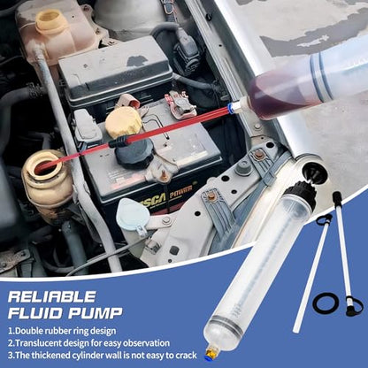 500CC/Oil Extractor/Oil Syringe,Syringe Style Manual Automotive Pump,Gear Oil, and Brake Fluid Extractor