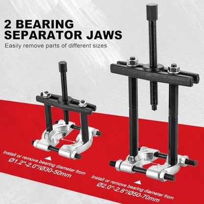 DASBET 12PCS Bearing Puller Set, Heavy Duty 5-Ton-Capacity Bearing Separator Kit with 2" and 3" Jaws, Wheel Hub Axle Puller Set Bearing Splitter Puller Kit Pinion Wheel Bearing Removal Kit (Red) - color: Red