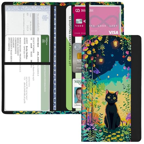 Car Registration and Insurance Holder, with Magnetic Closure for License, Cards and Documents, All Vehicle Needs and Car Accessories (Cat) - color: Cat