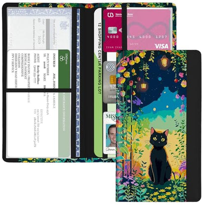 Car Registration and Insurance Holder, with Magnetic Closure for License, Cards and Documents, All Vehicle Needs and Car Accessories (Cat) - color: Cat