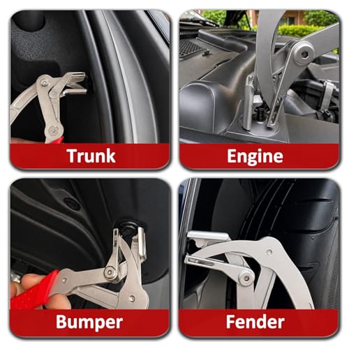 Car Clip Pliers, Spring-Loaded Auto Fastener Remover, Four-Point Support 17-4 Stainless Steel Damage-Free Door Panel & Interior Exterior Trim Removal Tool for Plastic Fasteners