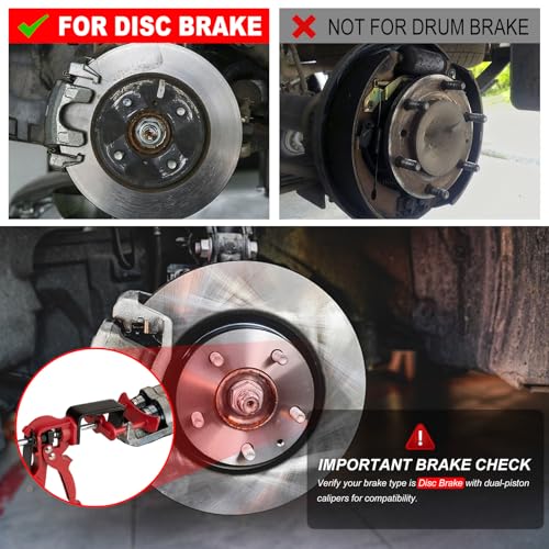 Dual Piston Brake Caliper Compressor, 25750 Brake Caliper Compression Tool for Double Piston Brake Pad Replacement, Disc Brake Pad Separator Tool for Most Cars & Light Trucks