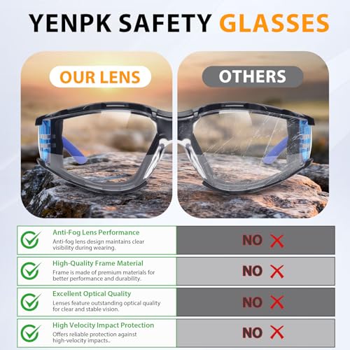 Safety Glasses for Men and Women, Anti-Fog UV Protection, Clear Lens Eye Protection Glasses Impact Resistant - color: 12pack-clear