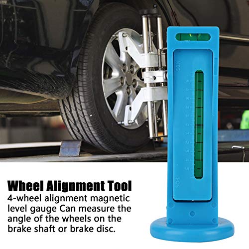 4 Wheel Alignment Magnetic Level Gauge, Camber Castor Adjustable Alignment Tool with Super Strong Magnet Base, Precision Angle Measurement for Car Truck Brake Discs (Blue) - color: Blue