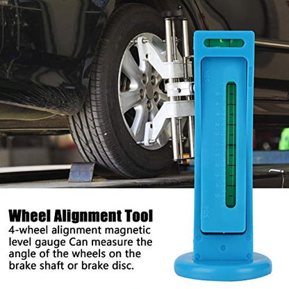 4 Wheel Alignment Magnetic Level Gauge, Bluetooth - Free Camber Castor Alignment Tool with Super Magnet Base, Adjustable from - 5° to 5° for Car Truck Brake Disc Wheel (Blue) - color: Blue