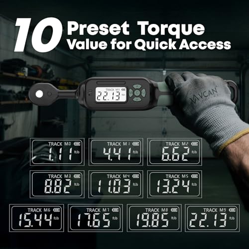 1/4 Torque Wrench Digital(1.1-22.2Ft.Lb) ±1% Average test accuracy Digital Torque Wrench 1/4 Drive with Buzzer and LED Flash Track Mode Torque Wrench Set with Bits & Sockets for Bike Moto Gunsmithing - size: 1/4" 1.1-22.2Ft.Lb Digital Torque Wrench Set