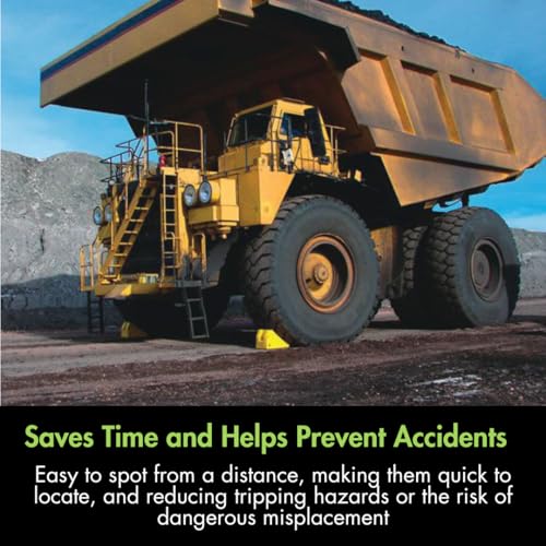 Checkers Heavy Duty Wheel Chocks for 65"-105" Tires, One Large Tire Chock for Haul Trucks, Loaders, and Cranes, 275 Ton Capacity, Lightweight HDPE, Made in The USA, Yellow, MC3010 - size: For 65"-105" Tires