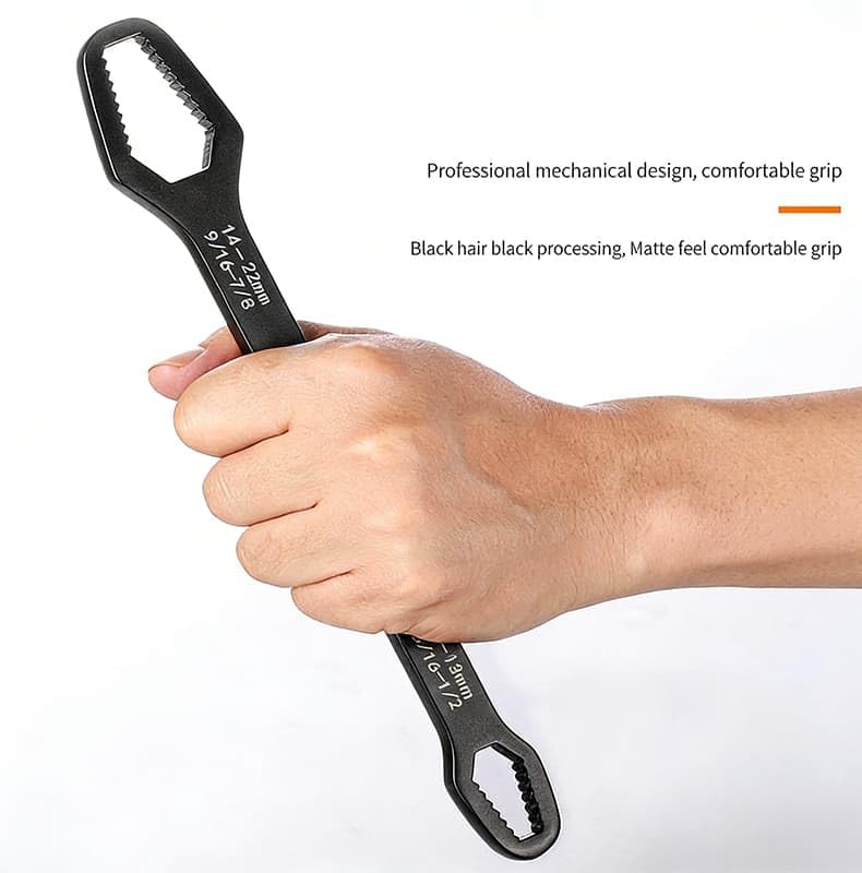 Universal Double Ended Wrench,Universal Car Wrench,Diy Machine Auto Maintenance, For 3mm-24mm Nuts, Chrome Vanadium Steel,For Home,Construction (Silver) - color: Silver