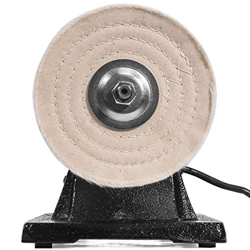 XtremepowerUS 6" Bench Buffer Polisher, 1/2 HP Bench Polishing Machine, Heavy-Duty Metal Buffer Grinder with Dual Buffing Wheels for Stainless Steel, Aluminum, Chrome & Automotive Parts - size: 6" Buffer Grinder