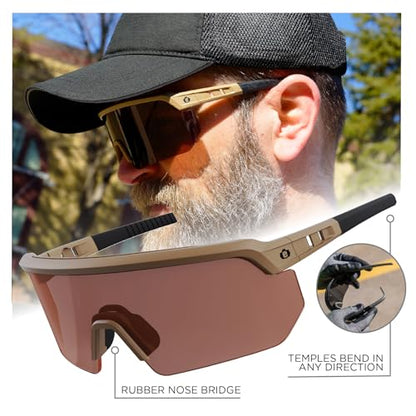 Ergodyne Skullerz AEGIR Anti Fog, Anti Scratch Safety Sunglasses, High Contrast Color Enhancing Lenses, ANSI z87.1 - color: High Contrast Bronze Lens