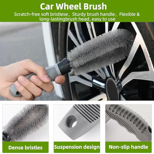 62" Car Wash Brush with Long Handle, Car Wash Kit Include Microfiber Cleaning Mop, Wheel Brush, Windshield Window Squeegee, Towel, Detail Brush, Storage Bag, for Cleaning Cars, RV, Truck, Boat - size: 15 Pack