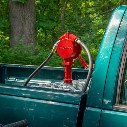 Fill-Rite FR112 Fuel Transfer Rotary Hand Pump w/Discharge Hose, Straight Spout, Vacuum Breaker, & Suction Pipe - style: Rotary Pump w/Accessories