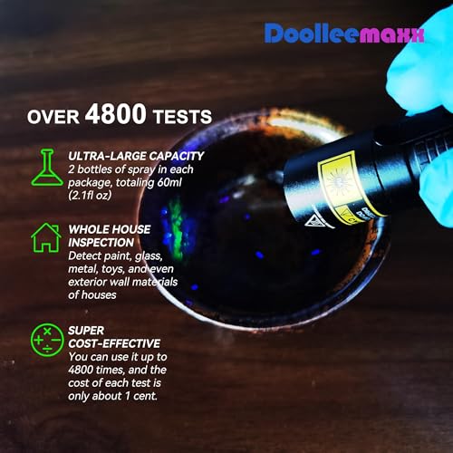 Instant Lead Testing Supplement, 4800 Uses, UV Visible Paint Test, Home | Quick results liquid, non-toxic detection, instant lead detection reagent, DIY testing - color: Refill