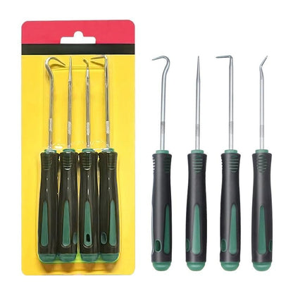 4pcs Pick And Hook Set with Non-Slip Handle Oil Seal Screwdriver to Remove Small Fuses, Wire Plugs And O Rings (Green) - color: Green