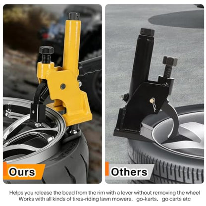 38"-42" Manual Tire Bead Breaker Tire Change Tool with Rubber Pad | All Terrain Vehicle，Easy-Operated，Lightweight and Portable，Fit for 38 and 42 Inches Tires Changer，Yellow - color: Yellow