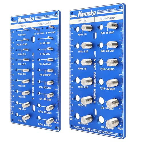 Thread Checker, Nut and Bolt Thread Checker, Thread Checker Standard and Metric, Identify 16 SAE & 15 Metric Sizes, Bolt Size Finder, Stainless Steel Thread Gauge Gifts for Men - size: 31 Thread Checker-S04