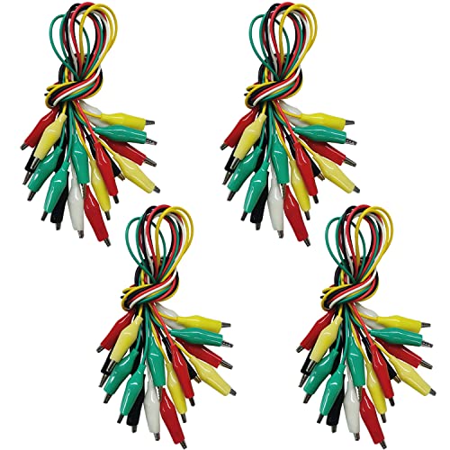 40PCS Premium Alligator Clips Electrical, Crocodile Cable, Test Leads with Test Probes, 5-Color Dual Ended Jumper Wires with Alligator Clip for Multimeter, Electric Experiments, Circuit Connection - size: 40pcs