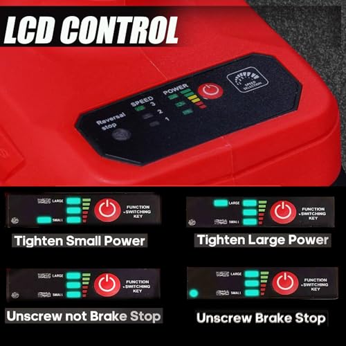 1/2" Cordless Impact Wrench 980 N.m Power Impact, w/2pcs 21V 2x6.0AH M18 Rechargable Battery, Fast Charger,Impact Driver Kit (0-8800 rpm), Socket for drill,Screwdriver,lug nuts
