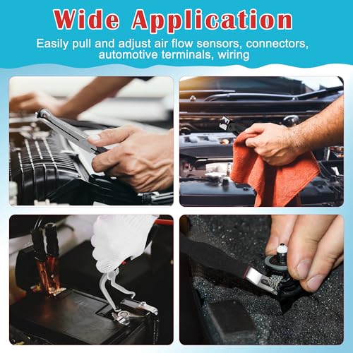 4PCS Electrical Disconnect Pliers, Straight and 60°Electrical Connector Separator Tools Plug Disconnect Pliers for Car