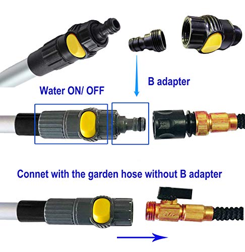Forgrace 60" Car Wash Brush with Long Handle, Yellow, | Tri-Level Dip Auto Cleaning, |Extendable Handle, |12" Soft Bristle for Car, RV, Boat, Solar Panel, Deck Washing, House Side - color: Yellow With Handle