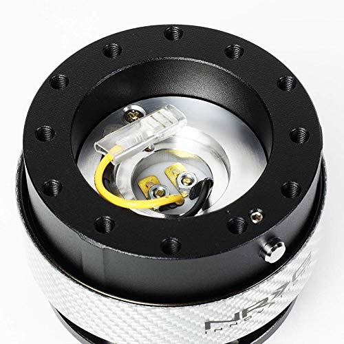 NRG (SRK-200) Black Body/Titanium Ring GEN 2.0 Racing Performance Steering Wheel Quick Release Adapter Fit 2-Way 6-Hole Pattern Design - color: Black Body / Titanium Ring