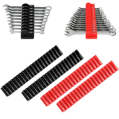 DEHOYI 80 pcs Modular Wrench Organizers for Tool Drawers - Wrench Rack with Metric & SAE Labels, Perfect Tool Storage Holder. Gift for father, brother and boyfriend (Without magnet) - style: No-Magnet(80 pcs mixed color)