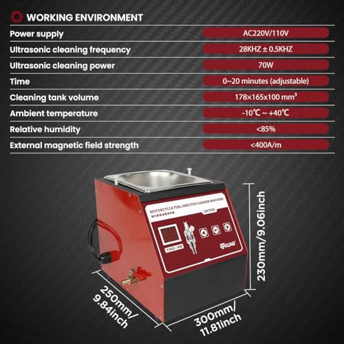 UNT50 Fuel Injector Cleaner Machine, Ultrasonic Pulse Cleaning System | Easy One-Touch Operation, On-Car & Bench Cleaning, 1300ml Stainless Tank, for Cars, Motorcycles & Marine, Gasoline & Diesel