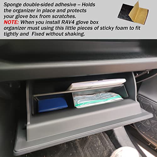 Glove Box Organizer for RAV4 2019-2025 | Insert Glove Compartment Dividers, Black ABS Materials, Not for Large Glove Box Versions, Compatible with RAV4 Accessories