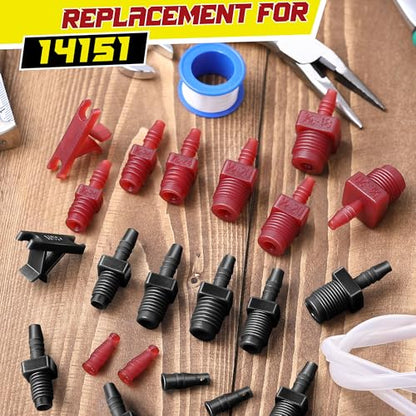 Enhon Master Cylinder Bleeder Kit Complete Brake Bleeder Kit with 22 in Clear Hose, Clip, PTFE Tape, SAE and Metric Fittings Universal Fit(29 Pcs)