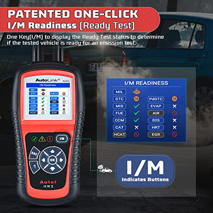 Autel AutoLink AL519 OBD2 Scanner Enhanced Mode 6 Car Diagnostic Tool Check Engine Code Reader CAN Scan Tool, Advanced Ver. of AL319 - color: Red