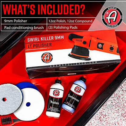 Adam's Polishes 9mm Dual Action Car Polisher (Polishing Kit) - Buffer Car Scratch Remover for Car Detailing | Includes Polish, Compound & Pads - size: Polishing Kit (7 Items)