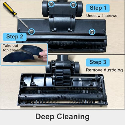 Turbo Brush Head Shop Vac Accessory 1.25" with 2.5" Hose Adapter, 1-1/4" 2-1/2" Shopvac Attachment for Wet Dry Vacuums, Ideal for Pet Hair Removal on Carpets Area Rugs Hardfloors - style: Turbo Brush