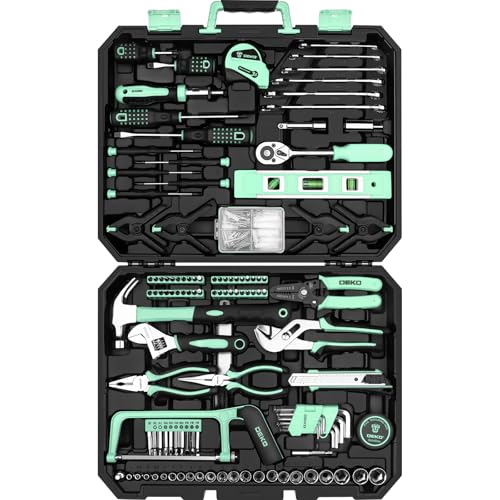 DEKOPRO Tool Set: 228 Piece Home Tool Kit, Household Basic Repair Tool Set Comes with Storage ToolBox, Socket Wrench Set for Car, Hand Tool Box Set for Home - Turquoise - color: Turquoise