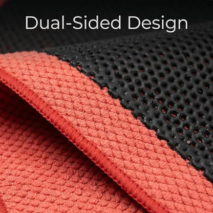 Upgrade Fine Grade Clay Bar Towel Car Decontamination Towel, Red and Black, 12" x 12"