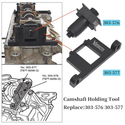Camshaft Timing Tool Kit Compatible with Ford Land Rover Explorer | Compatible with Mustang Ranger Mercury Mountaineer L3 Mazda 4.0L V6 4015CC SOHC V6, with Carrying Case & Gloves