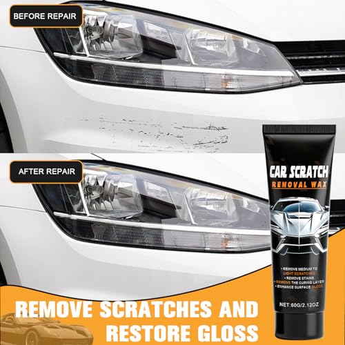Car Scratch Repair, Car Scratch Repair Wax, Upgrade Car Scratch Remover Wax with Sponge and Towel, Professional Car Paint Repair Compound for Deep Scratches, Automotive Scratch Repair for Car (2PCS)