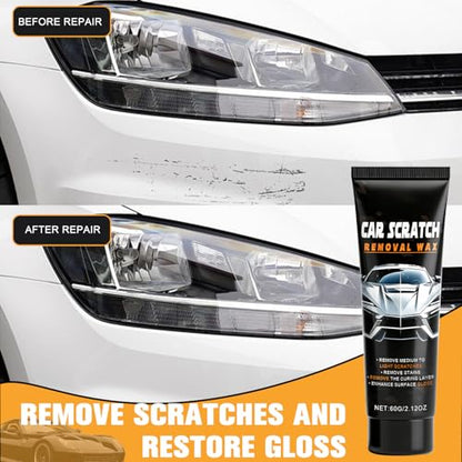 Car Scratch Repair, Car Scratch Repair Wax, Upgrade Car Scratch Remover Wax with Sponge and Towel, Professional Car Paint Repair Compound for Deep Scratches, Automotive Scratch Repair for Car (2PCS)