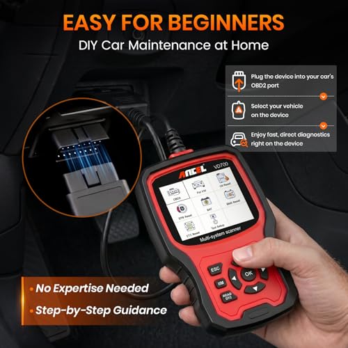 ANCEL VD700 OBD2 Diagnostic Code Reader Scan Tool Fit for Volkswagen Audi VW Skoda Seat, All Functions OBD11 Scanner for VAG Vehicles with Battery Registration EPB Reset (Upgraded VD500) - color: pink