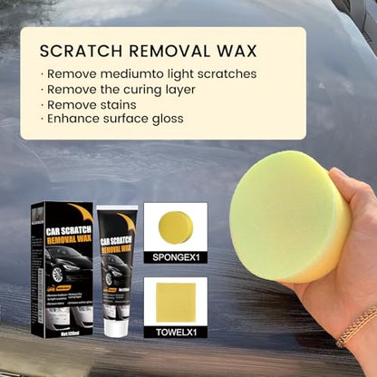Scratch Removal Wax, 1PC Scratch Remover for Vehicles, Containing Wiping Sponge Car Paint Scratch Repair Polishing Wax
