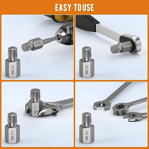 XEWEA Upgrade 3/8" Drive 15 Piece Screw Extractor Set | Hex Head Multi-Spline Easy Out Stripped Bolt Remover Kit Tool, CR-MO Material for Removing Broken Rusted Screws, Bolts, Studs - color: 15pcs