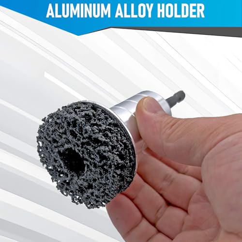 Wheel Hub Cleaning Kit,Brake Hub Cleaning Kit Includes 3 Pads,Holder and Adapter,Fits Power Drill or 1/2" Impact Driven Wrenches